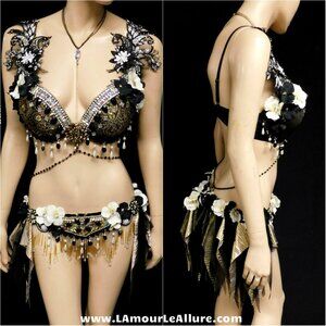 Black and Gold Gypsy Fairy Halloween Cosplay Costume